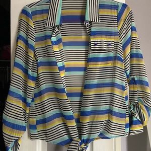 Stripped button down blouse.